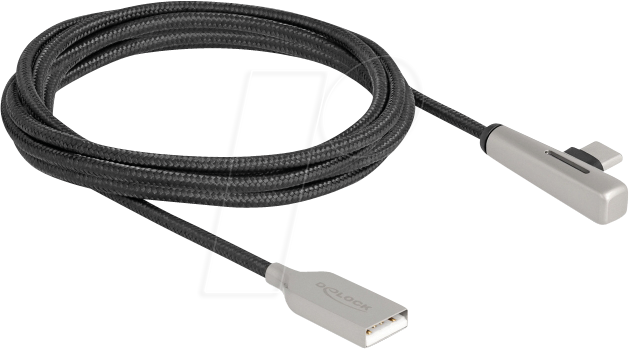 4043619807673 - DELOCK 80767 - Sync- & Ladekabel USB-A > C gewinkelt 60 W 20 m