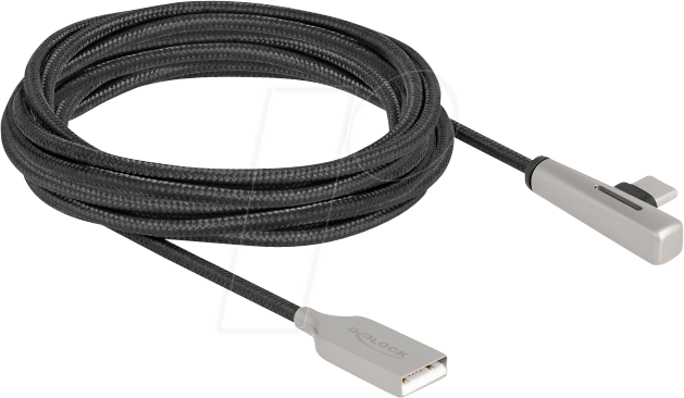 4043619807680 - DELOCK 80768 - Sync- & Ladekabel USB-A > C gewinkelt 60 W 30 m