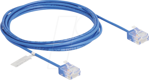 4043619807970 - RJ45 Netzwerkkabel Cat6 utp Ultra Slim 2 m blau mit kurzen Steckern (80797) - Delock