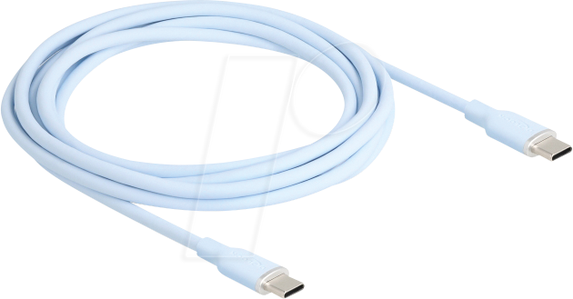 4043619812356 - DELOCK 81235 - USB 20 Kabel C Stecker > C Stecker Silikon blau 25 m