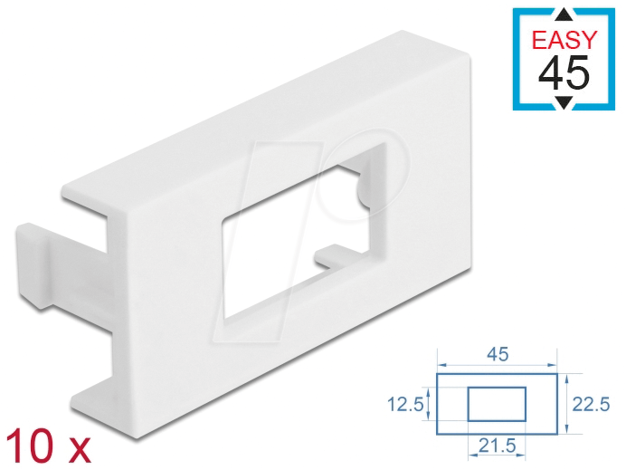 4043619813025 - DELOCK 81302 - Easy 45 Modulblende Rechteck 125 x 215 mm 45 x 225 mm 10 S