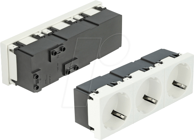 4043619813230 - DELOCK 81323 - Easy 45 Schutzkontakt-Steckdose 3-fach 45° 45 x 45 mm 5 Stück