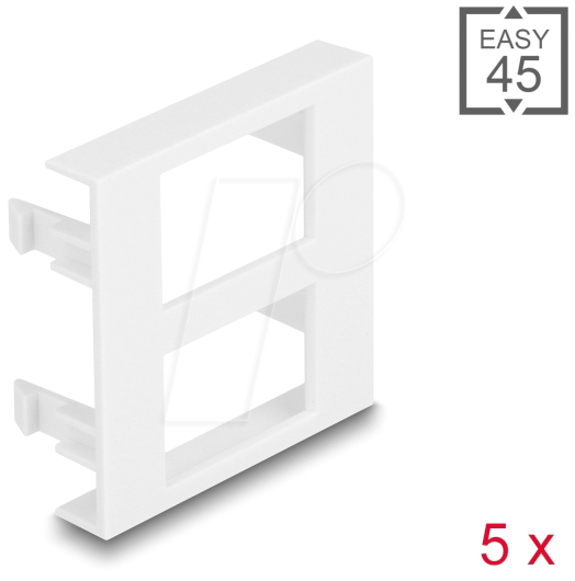 4043619813902 - DELOCK 81390 - Easy 45 Modulblende 2x Rechteck 17 x 243 mm 5 Stück weiß