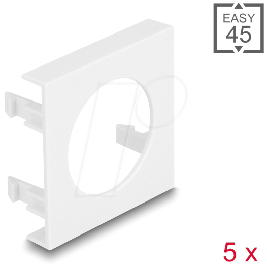 4043619813919 - DELOCK 81391 - Easy 45 Modulblende Loch Ø 302 mm 5 Stück weiß