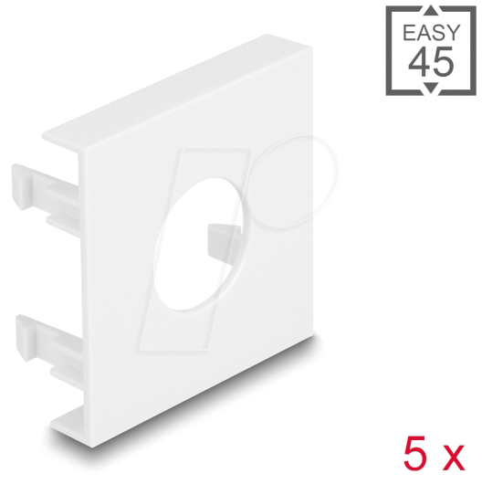 4043619813933 - DELOCK 81393 - Easy 45 Modulblende Loch Ø 192 mm 5 Stück weiß