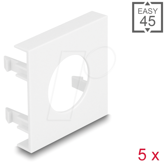 4043619813940 - DELOCK 81394 - Easy 45 Modulblende Loch Ø 24 mm 5 Stück weiß