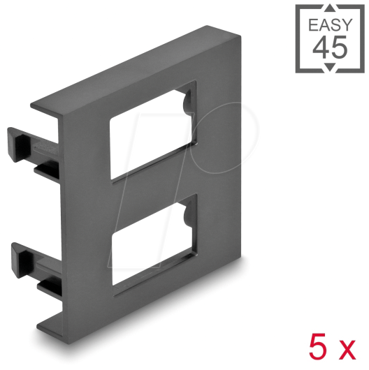 4043619814008 - DELOCK 81400 - Easy 45 Modulblende 2x Rechteck 125 x 215 mm 5 Stück schwarz 4043619814008 - DELOCK 81400 - Easy 45 Modulblende 2x Rechteck 125 x 215 mm 5 Stück schwarz