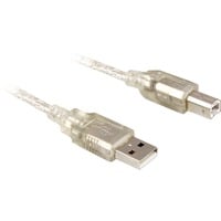 4043619820573 - USB-Kabel USB20 Typ a - Typ b St St 050m transparent (82057) - Delock