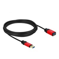 4043619827558 - USB-Kabel USB 32 Gen1 (USB 30   USB 31 Gen1) USB-A Stecker USB-A Buchse 500 m Rot Schwarz vergoldete Steckkontakte UL-zertifiziert 82755