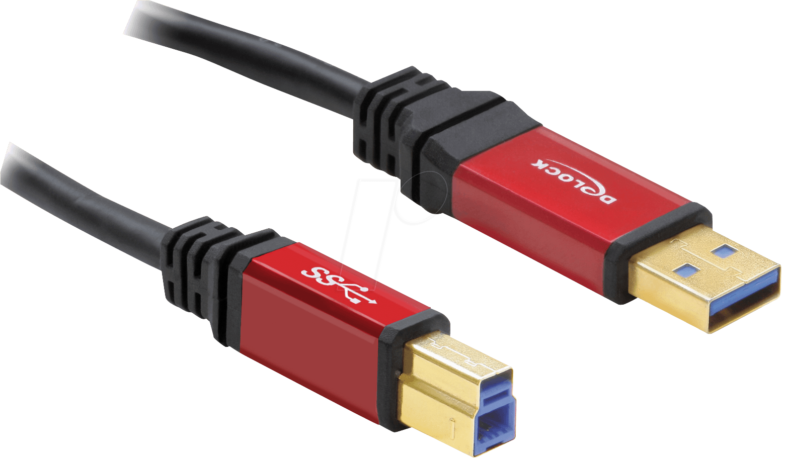 4043619827589 - USB-Kabel usb 32 Gen1 (usb 30   usb 31 Gen1) usb-a Stecker usb-b Stecker 300 m Rot Schw - Delock