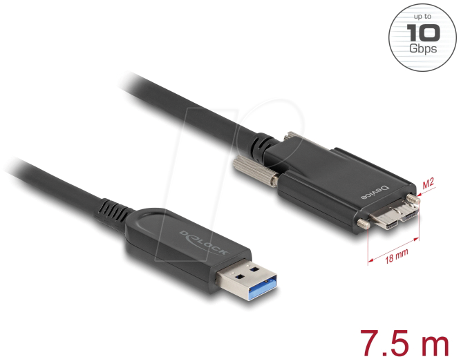 4043619832125 - DELOCK 83212 - Optisches USB 31 Kabel A Stecker auf Micro-B Stecker 75 m