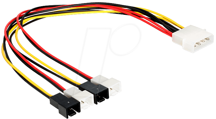 4043619833436 - DELOCK 83343 - Molex 4 Pin Stecker > 4 x 2 Pin Lüfter