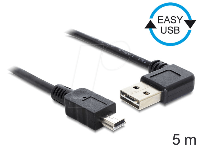 4043619833818 - DELOCK 83381 - USB 20 Kabel EASY A Stecker auf Mini B Stecker 5 m