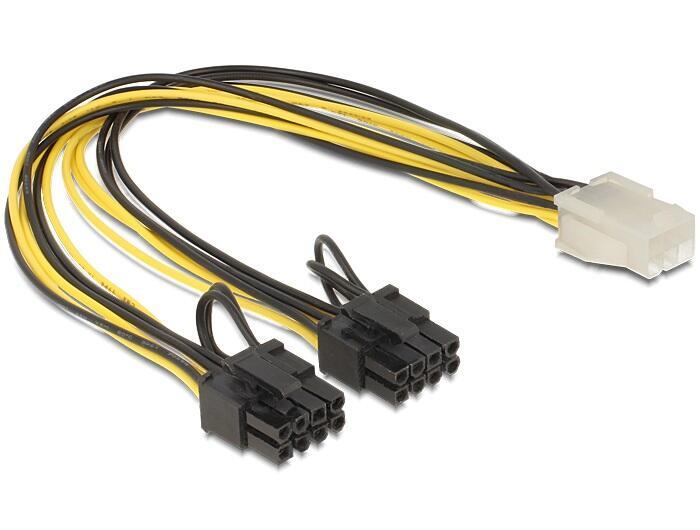 4043619834334 - DeLOCK power cable - 8 pin PCIe power (6+2) to 6 pin PCIe power - 30 cm