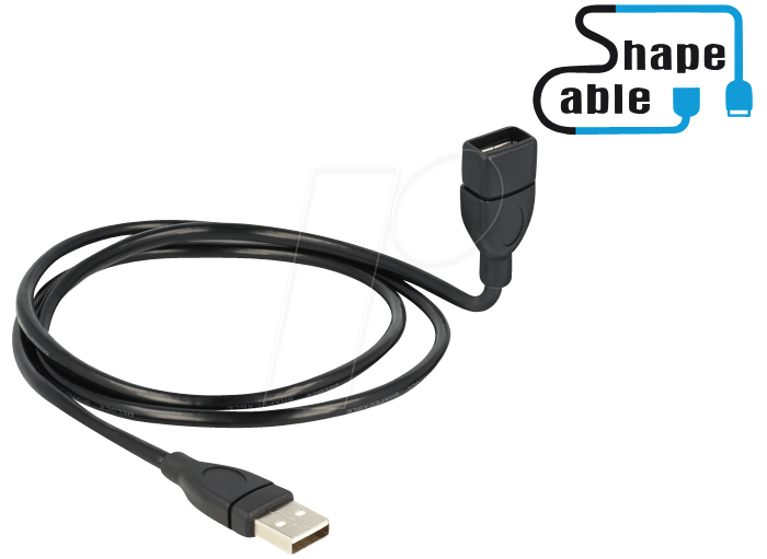 4043619835003 - USB-Kabel USB 20 USB-A Stecker USB-A Buchse 100 m Schwarz flexibles Schwanenhals-Kabel 835