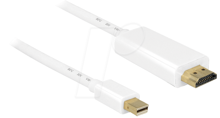 4043619837069 - DELOCK 83706 - mini DisplayPort Stecker auf HDMI A Stecker 1 m weiß