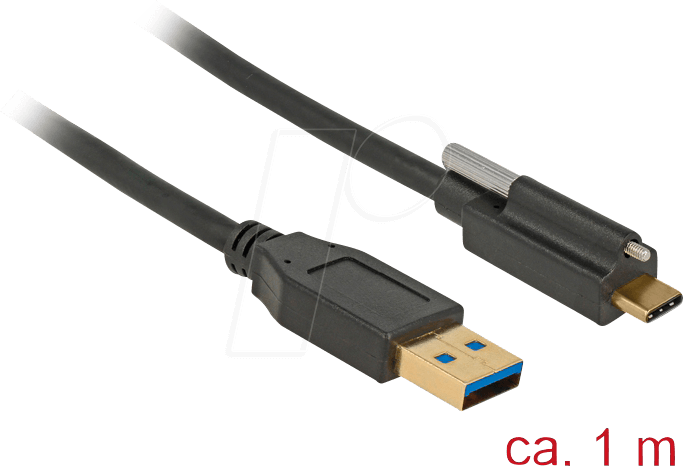 4043619837175 - DELOCK 83717 - USB 31 Kabel A Stecker auf C Stecker Schraube oben 1 m