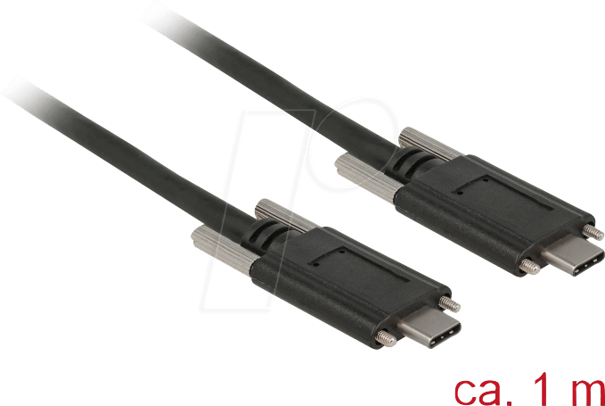 4043619837205 - DELOCK 83720 - USB 31 Kabel C Stecker auf C Stecker Schrauben seitlich 1 m