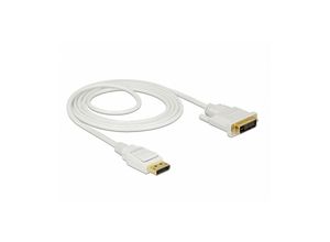 4043619838141 - Kabel DisplayPort 12 Stecker dvi 24+1 Stecker 2 m weiß (83814) - Delock