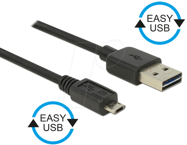 4043619838448 - DELOCK 83844 - USB 20 Kabel EASY A Stecker auf Micro B Stecker 1 m