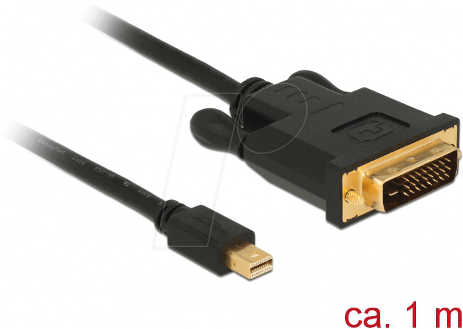 4043619839889 - Kabel mini Displayport 11 Stecker dvi 24+1 Stecker 1 m (83988) - Delock