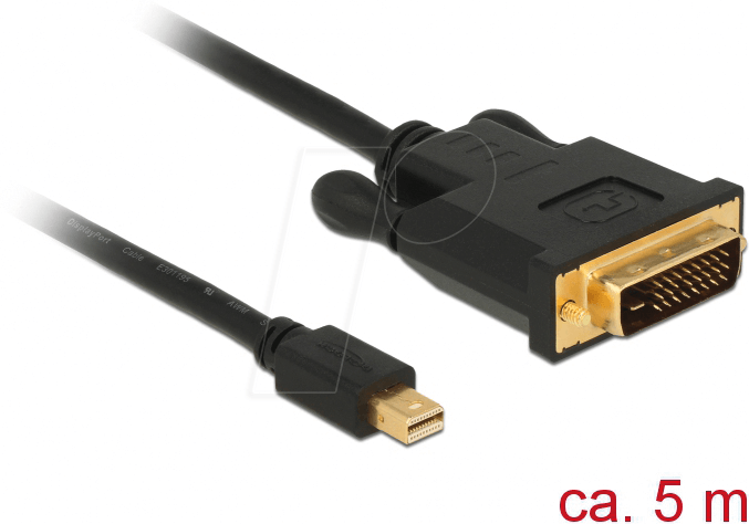 4043619839919 - DeLOCK Kabel mini Displayport 11 Stecker DVI 24+1 Stecker schwarz 5 m (83991)