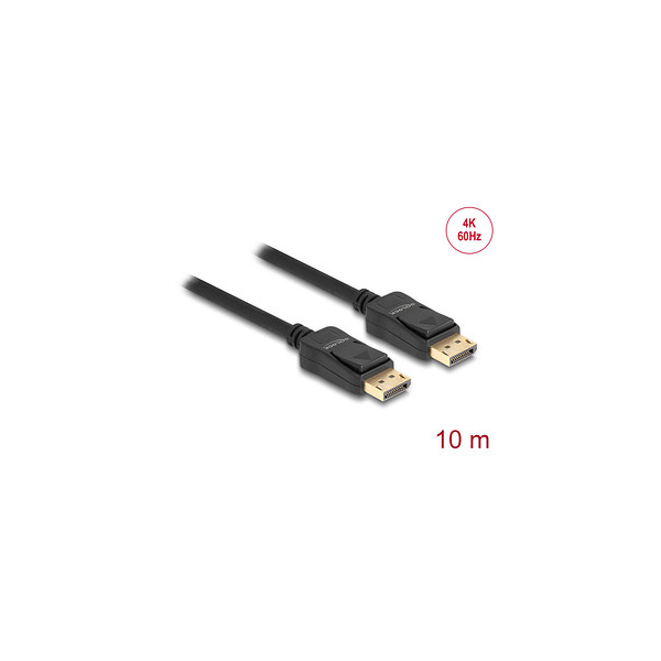 4043619848621 - Kabel DisplayPort 12 Stecker DisplayPort Stecker schwarz 4K 60 Hz 10m (84862) - Delock