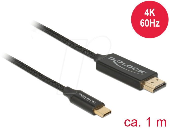 4043619849048 - - Adapterkabel - USB-C männlich zu HDMI männlich - 1 m - Schwarz - 4K Unterstützung