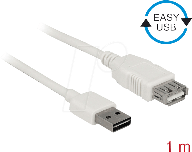 4043619851997 - DELOCK 85199 - USB 20 kabel EASY A Stecker auf A Buchse 1 m weiß