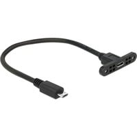 4043619852451 - USB-Verlngerungskabel - Micro-USB Type b (m) bis Micro-USB Type b (w) Paneel montierbar - USB20 - 25cm - Schwarz (85245) (85245) - Delock