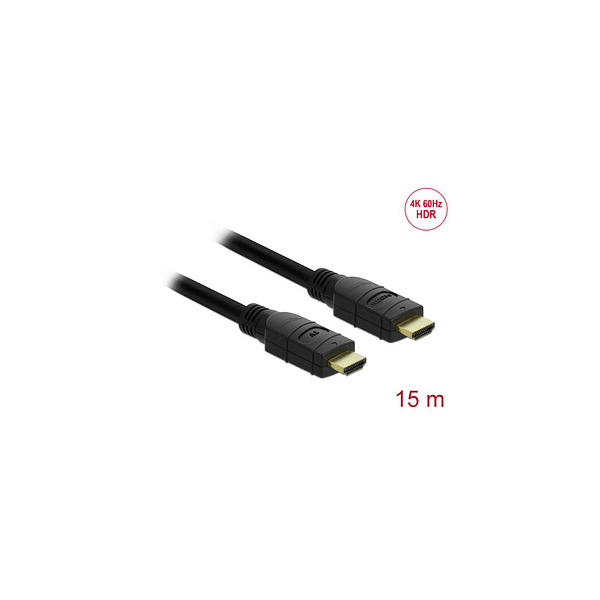 4043619852857 - DeLOCK High Speed HDMI Ethernet Kabel 4K 60 Hz HDR 150 m schwarz 1 St