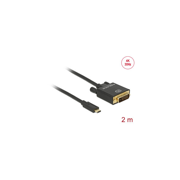 4043619853212 - USB-C®   DVI Adapterkabel USB-C® Stecker DVI-D 24+1pol Stecker 200 m Schwarz 85321 vergoldete Steckkontakte USB-C®-Displaykabel