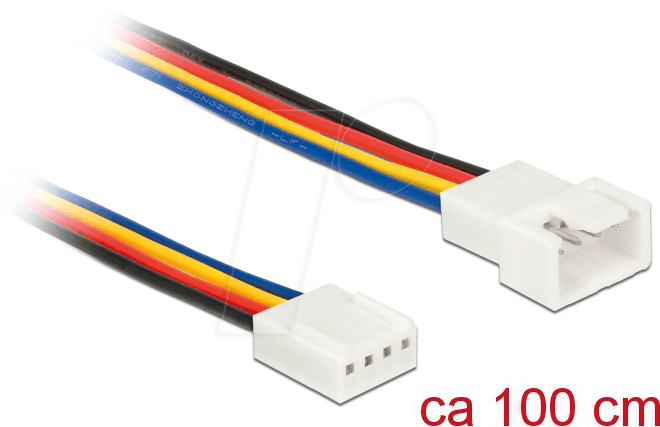 4043619853649 - PC-Lüfter Anschlusskabel [1x PC-Lüfter Stecker 4pol - 1x PC-Lüfter Buchse 4pol] 100 m Bunt Delock