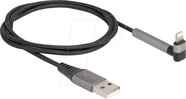 4043619854042 - DELOCK 85404 - Sync- & Ladekabel USB-A -> Lightning 90° MFi15 m