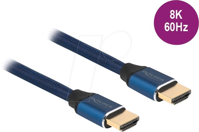 4043619854455 - DELOCK 85445 - Ultra High Speed HDMI Kabel 48 Gbps 8K 60 Hz blau 05 m zertifiz