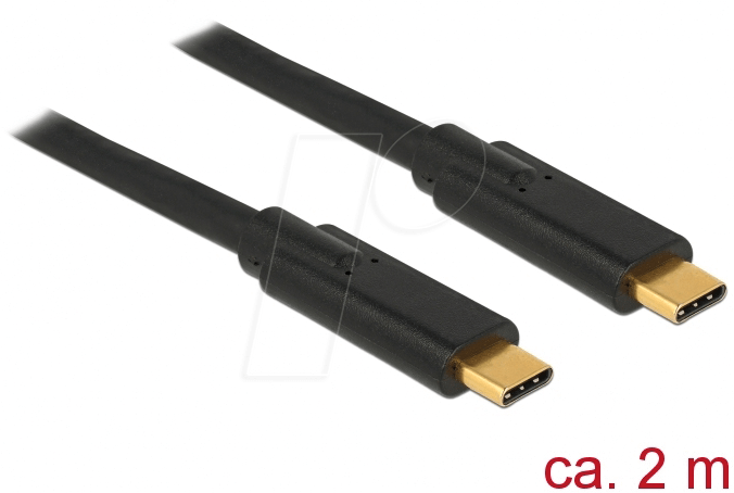 4043619855278 - DeLOCK Kabel USB 31 Gen 1 USB Type-C St USB Type-C StE-Marker 2m schwarz (85527)