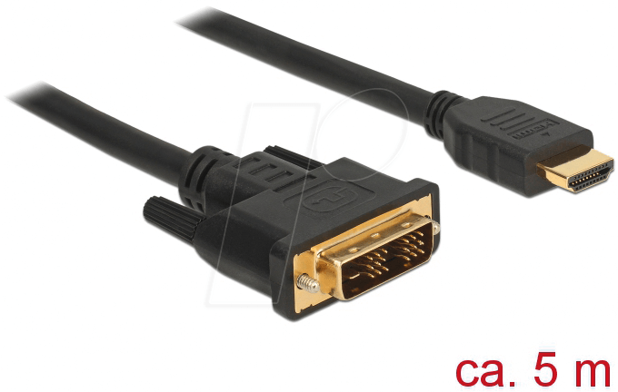 4043619855865 - - Adapterkabel - DVI-D männlich zu HDMI männlich - 5 m - Dreifachisolierung - Schwarz