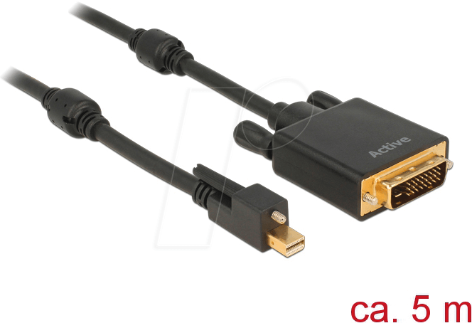 4043619856374 - DELOCK 85637 - Kabel aktiv miniDisplayPort 12 Stecker > DVI 24+1 Stecker 5 m