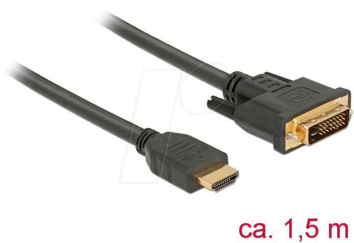 4043619856534 - Kabel dvi 24+1 Stecker hdmi-a Stecker 15 m (85653) - Delock