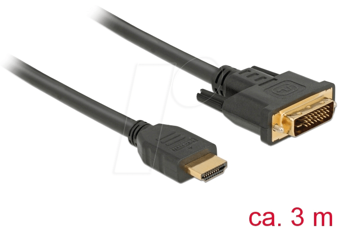 4043619856558 - DELOCK 85655 - Kabel DVI 24+1 Stecker > HDMI-A Stecker 30m