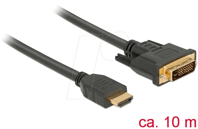 4043619856572 - Kabel hdmi dvi 24+1 bidirektional 1000m schwarz (85657) - Delock