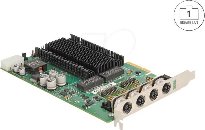 4043619860548 - DELOCK 86054 - Netzwerkkarte PCI Express Gigabit Ethernet 4x M12