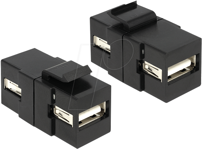 4043619863679 - DELOCK 86367 - Keystone Modul USB Buchse>USB Buchse schw