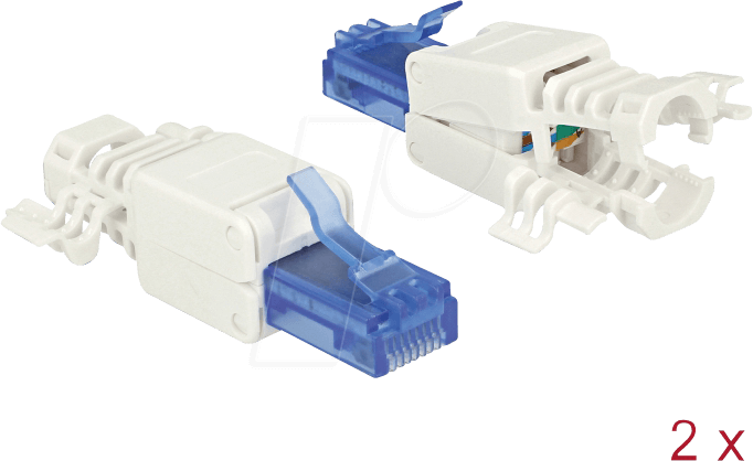 4043619864171 - DELOCK 86417 - Netzwerk RJ45 Stecker werkzeugfrei Cat6A UTP 2 Stück