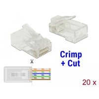 4043619864515 - DELOCK 86451 - Netzwerk RJ45 Crimp+Cut Stecker Cat5e UTP 20 Stück