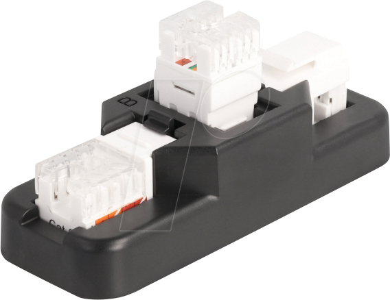 4043619871049 - DELOCK 87104 - Keystone LSA Set mit Auflegehalterung RJ45   RJ11 Cat6 schwa