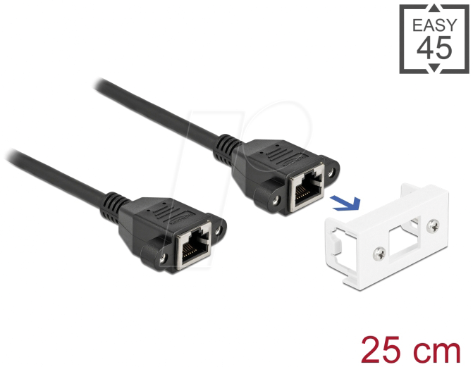 4043619871261 - DELOCK 87126 - Netzwerk Verlängerungskabel Easy 45 S FTP Cat6a 025 m sch 4043619871261 - DELOCK 87126 - Netzwerk Verlängerungskabel Easy 45 S FTP Cat6a 025 m sch