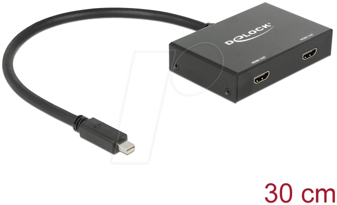 4043619876969 - DELOCK 87696 - Mini DisplayPort 12 Splitter 1x mini DisplayPort > 2x HDMI