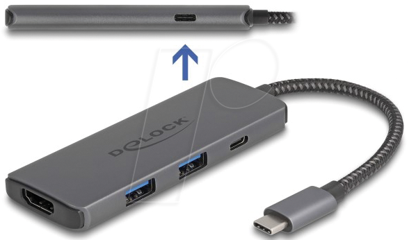 4043619878048 - DELOCK 87804 - USB 30 Hub 5 Port USB-C zu 2x USB-A 1x HDMI 1x PD