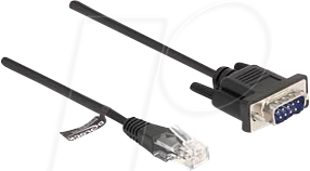 4043619880089 - Kabel RJ45 Stecker zu Seriell RS-232 D-Sub 9 Stecker 30 cm schwarz (88008) - Delock